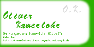 oliver kamerlohr business card